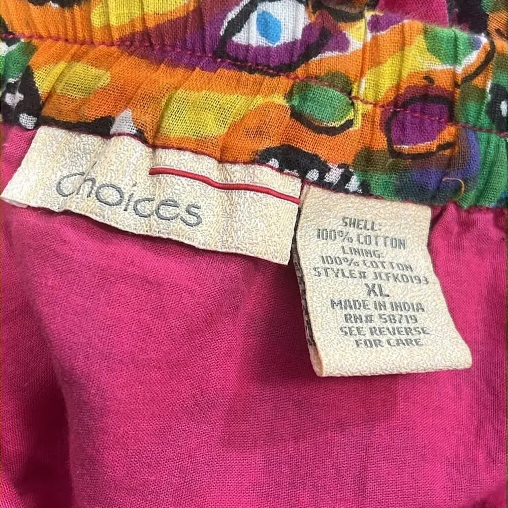 PINK TURQUOISE FLORAL TIER MAXI SKIRT SZ XLG